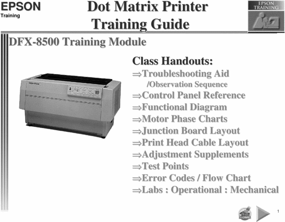 Product picture Epson dot matrix training guide